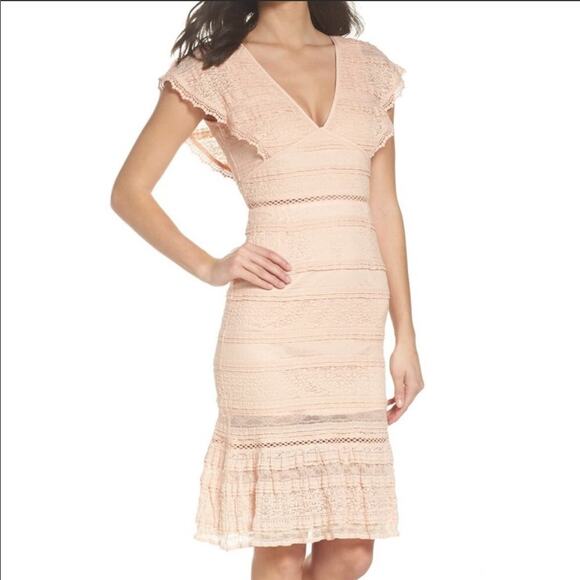 Foxiedoxie Makayla Flutter Trim Lace Dress - Picture 3 of 7